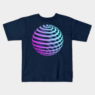 Neon spiral sphere Kids T-Shirt